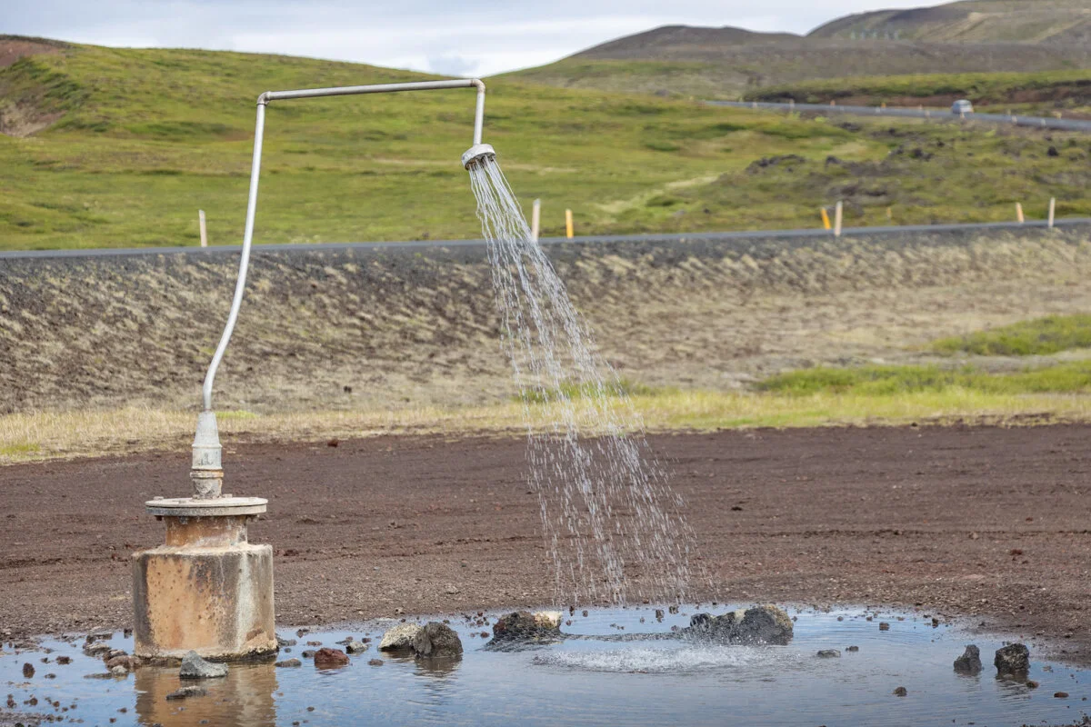 Douche perpétuelle à Myvatn