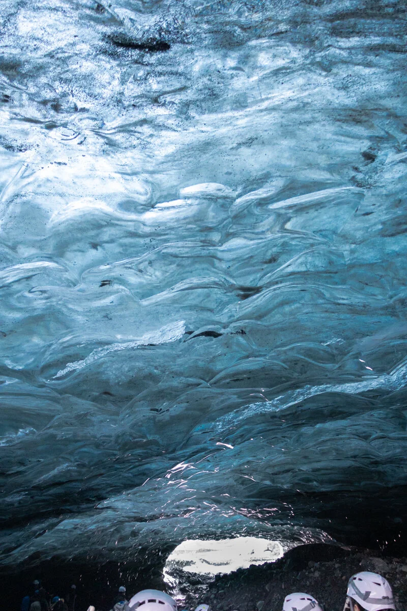 formations de glace de couleur turquoise