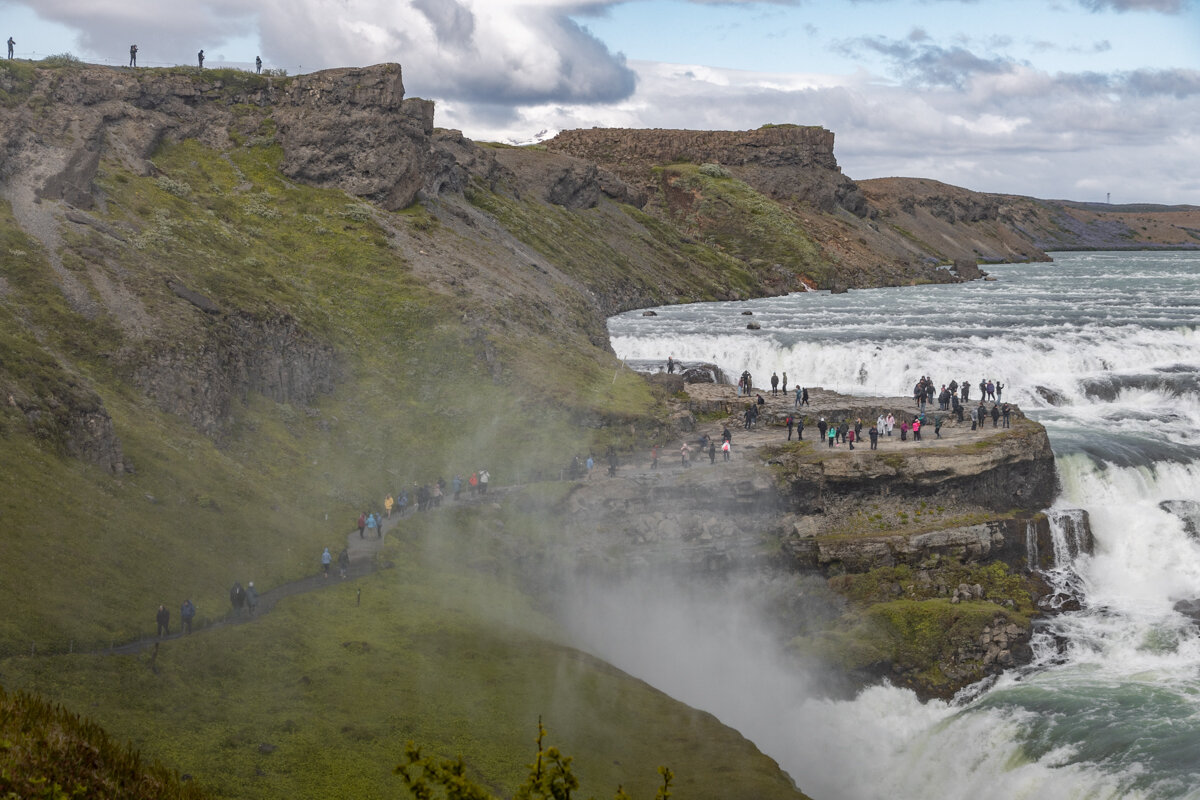 Chemin d'accès à la cascade de Gullfoss