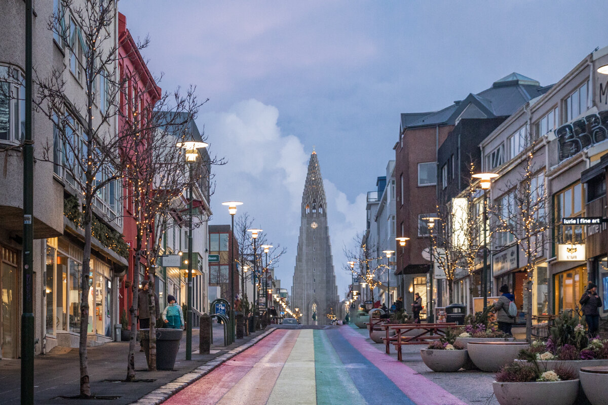 Dans le centre ville de Reykjavik