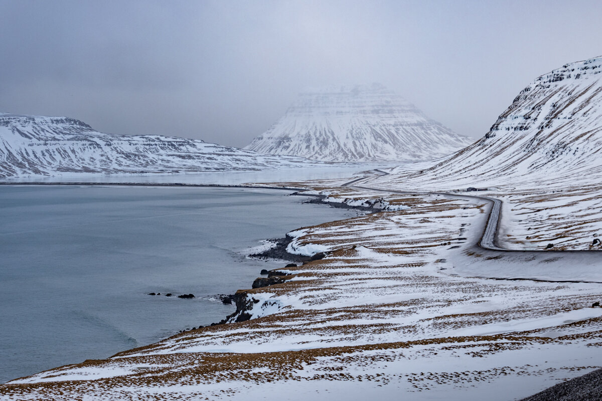 Paysage enneigé en Islande en hiver