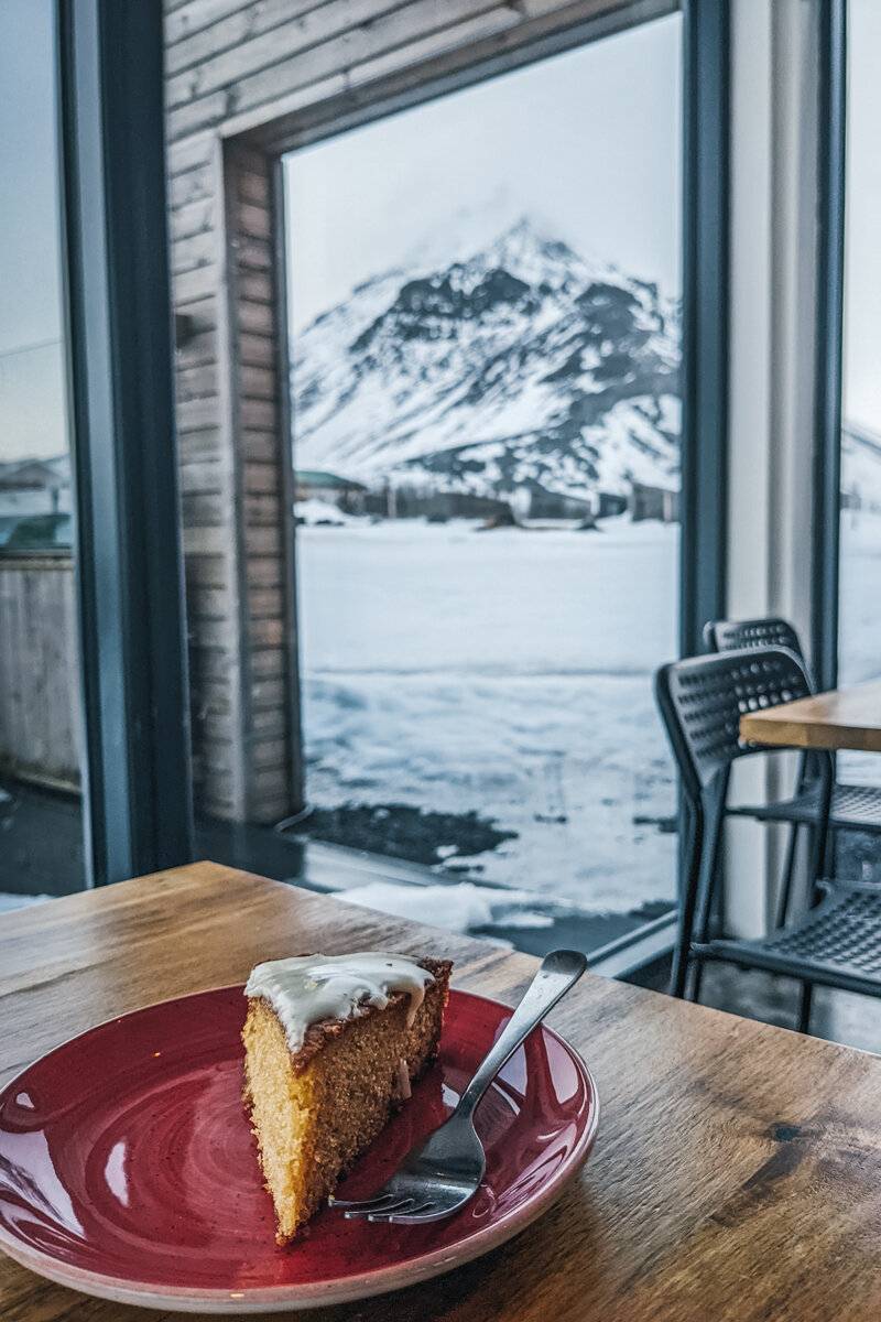 Vue dans le restaurant Stapinn de Snaefellsnes