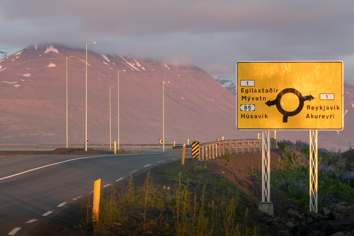 Route près d'Akureyri en Islande