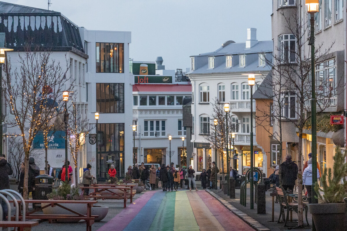 Rue colorée dans Reykjavik