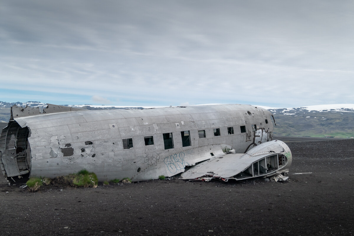 Epave de l'avion DC3 dans le sud de l'Islande