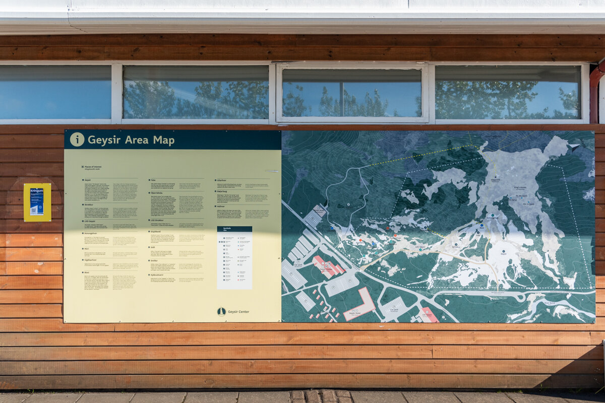 Plan de Geysir à l'entrée du site