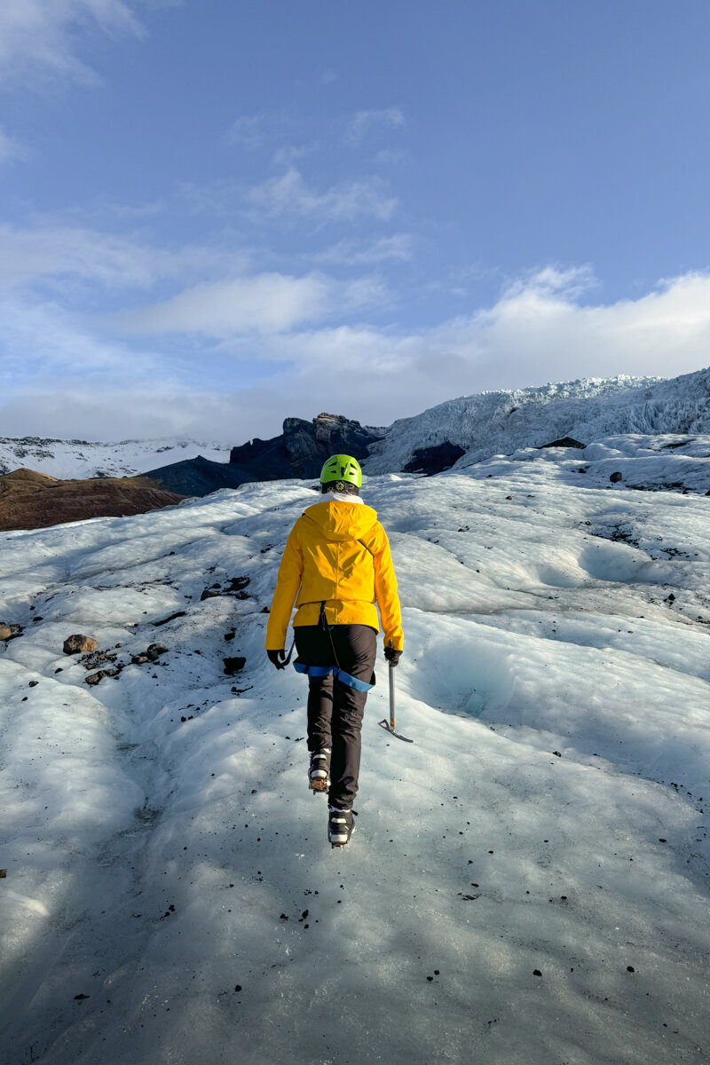 Marche sur le glacier Solheimajokull