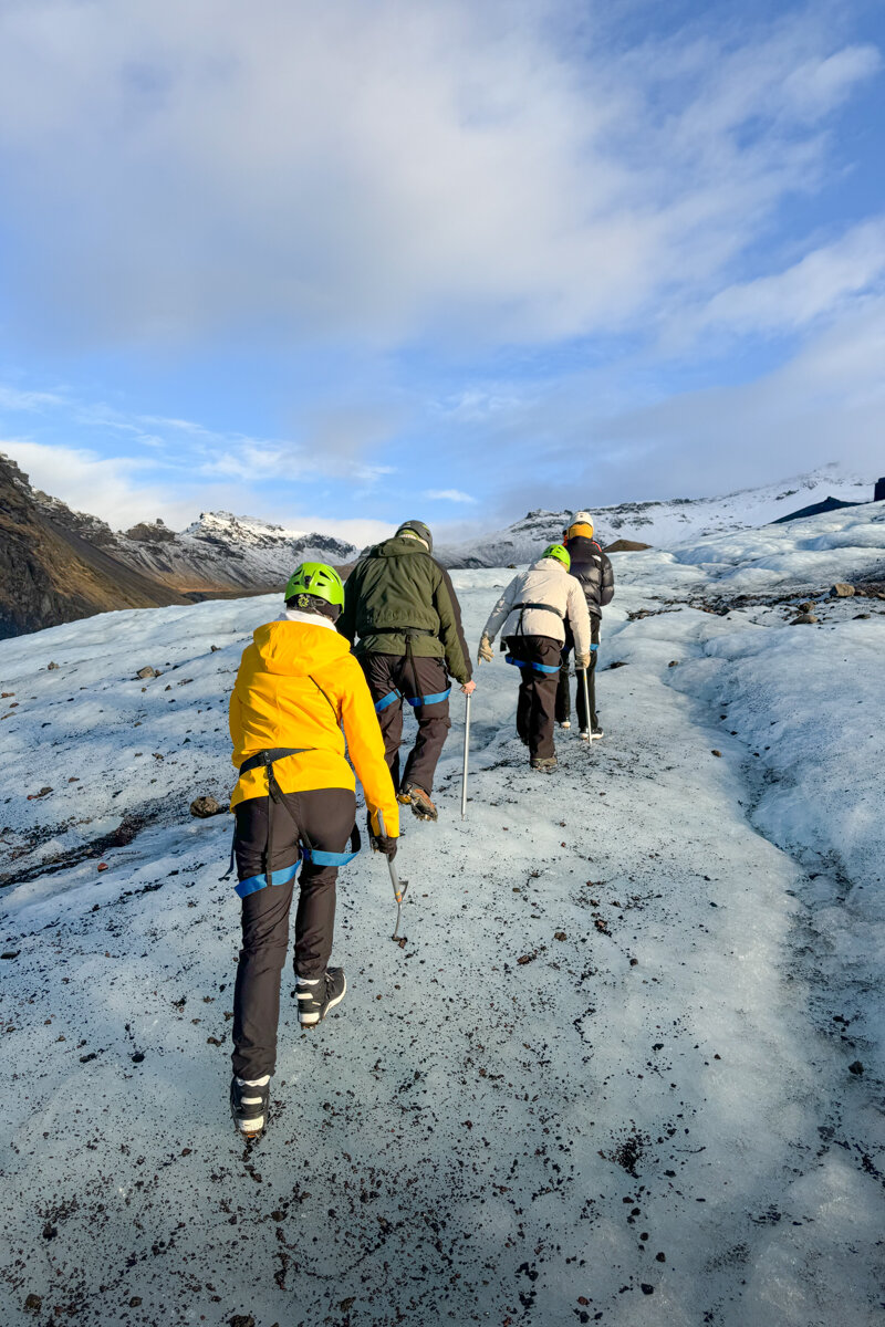 Marche d'une randonnée glacier